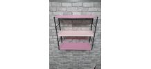Etagere string  rose montants noir. 47x49x16 tres belle 1960