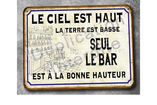 Plaque métal Bar