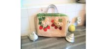 Sac cabas au crochet avec motif fraise ( V )