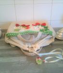 Sac cabas au crochet avec motif fraise ( V )