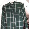 Chemise chemisier vert sapin carreaux écossaise femme T.36