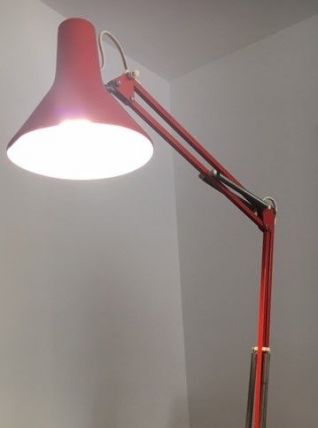Lampe architecte de bureau orange, 85cm, 1970