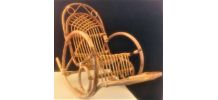 Rocking-chair rotin enfant  avec repose pieds