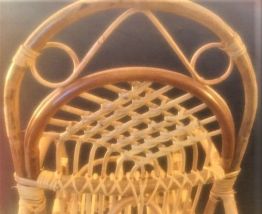 Rocking-chair rotin enfant  avec repose pieds