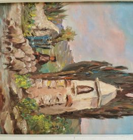 Tableau à huile signé M.Adrian encadré. 19x22 cm (26x30.5)