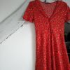 Robe rouge à imprimés fleurs liberty femme taille 38