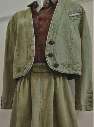 ✅ Ensemble Vintage Autrichien Jupe + Veste Boléro Schneider