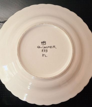 assiette creuse de collection HB Quimper signée numérotée
