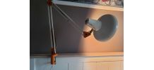 Lampe d'architecte articulée blanche et orange