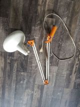 Lampe d'architecte articulée blanche et orange