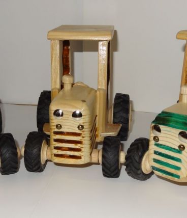 tracteur bois  fait main  
