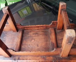 TABLE BASSE BOIS ORME MONGOLIE 1900