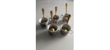 6 Tasses à café à motif floral 