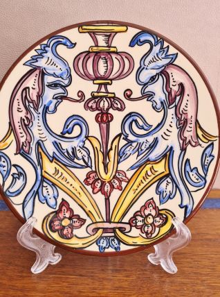 assiette de collection M.Valero peinte main