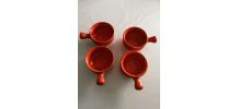 4 poêlons orange Vintage 