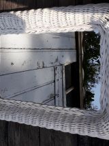 miroir osier blanc 41 x 30 cm
