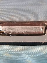 petite boite à bijoux métal argenté et médaillon céramique 
