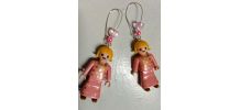 Playmobil, boucles d'oreilles, dormeuses argentées sans nick