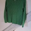 Pull en maille torsade jacquard vert prairie Femme taille 40