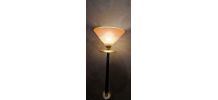  lampadaire avec abat jour art deco rose opaque 1920 electri