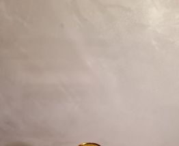 7 verres ambrée et dorure et ciselé 18x5 , 1960