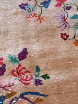 Tapis ancien Chinois Art Deco fait main, 1B639