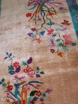 Tapis ancien Chinois Art Deco fait main, 1B639
