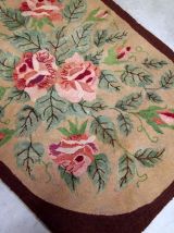 Tapis ancien Américain Hooked fait main, 1B647