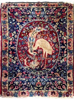 Tapis ancien Persan Kerman Lavar fait main, 1B651