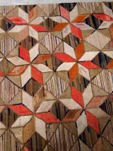 Tapis ancien Américain Hooked fait main, 1B654
