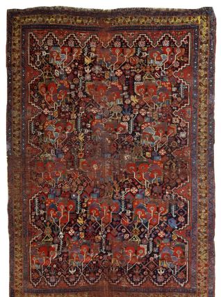 Tapis ancien Persan Khamseh fait main, 1B663