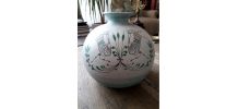 Vase vintage rond en céramique italienne