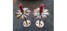 2 bougeoirs palmiers des années 50/60