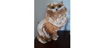 Chat vintage des années 50 en plâtre