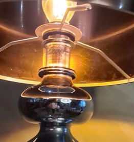 lampe a boules chromé type barbier deluxe  1980 abat jour st