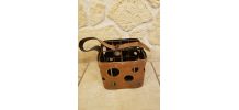 Porte bouteille vintage simili cuir