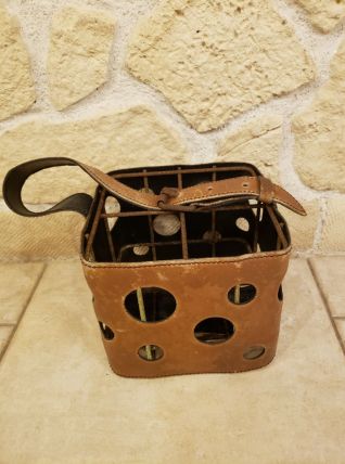 Porte bouteille vintage simili cuir