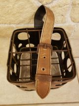 Porte bouteille vintage simili cuir
