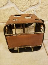 Porte bouteille vintage simili cuir