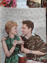 20 cartes postales vintage 60' authentiques couple militaire