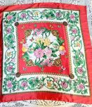 Foulard polyester décor floral 