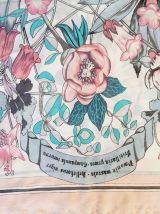 Foulard soie et viscose rose floral 