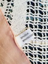 Foulard soie et viscose rose floral 