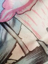 Foulard soie et viscose rose floral 