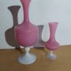 Jolie Paire De Vase En Opaline Rose vintage