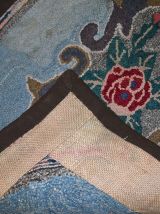 Tapis ancien Américain Hooked fait main, 1C15