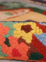 Tapis ancien Américain Hooked fait main, 1C24