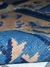 Tapis ancien Chinois Hooked fait main, 1C43