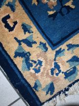 Tapis ancien Chinois Hooked fait main, 1C43
