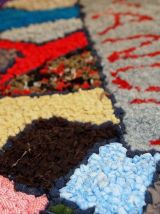 Tapis vintage Américain Hooked fait main, 1C63